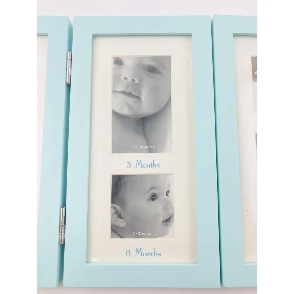 Blue Baby First Year Picture Frame Trifold Hinged 6 Photos Months Target Home Ma